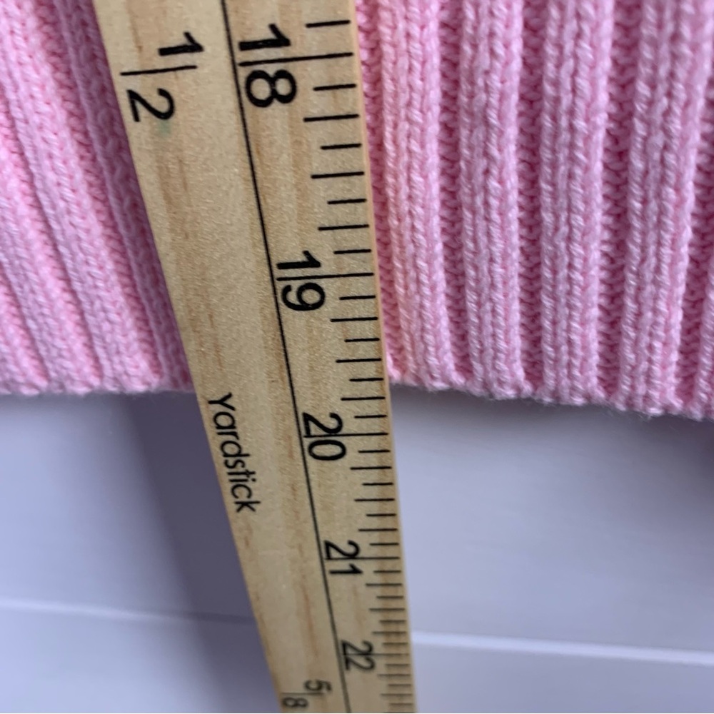 Pink Sweater White‎ Cable Knit Heart Women XS / S Soft Girl Y2K Coquette Pastel - Picture 9 of 10